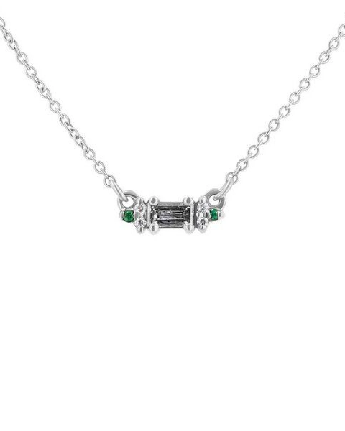 Eppi Kette mit Salt and Pepper Diamant, Smaragden und Moissaniten Matilda – Ansicht 4