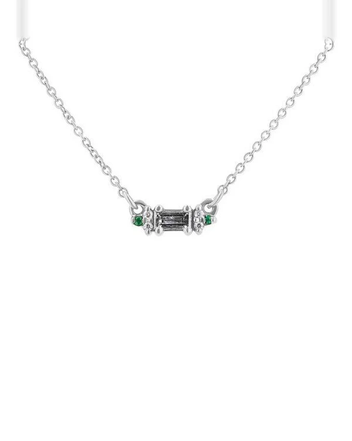Eppi Kette mit Salt and Pepper Diamant, Smaragden und Moissaniten Matilda