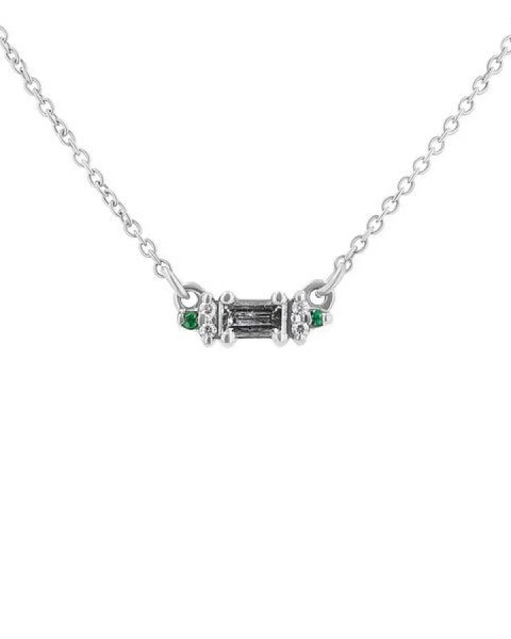 Eppi Kette mit Salt and Pepper Diamant, Smaragden und Moissaniten Matilda