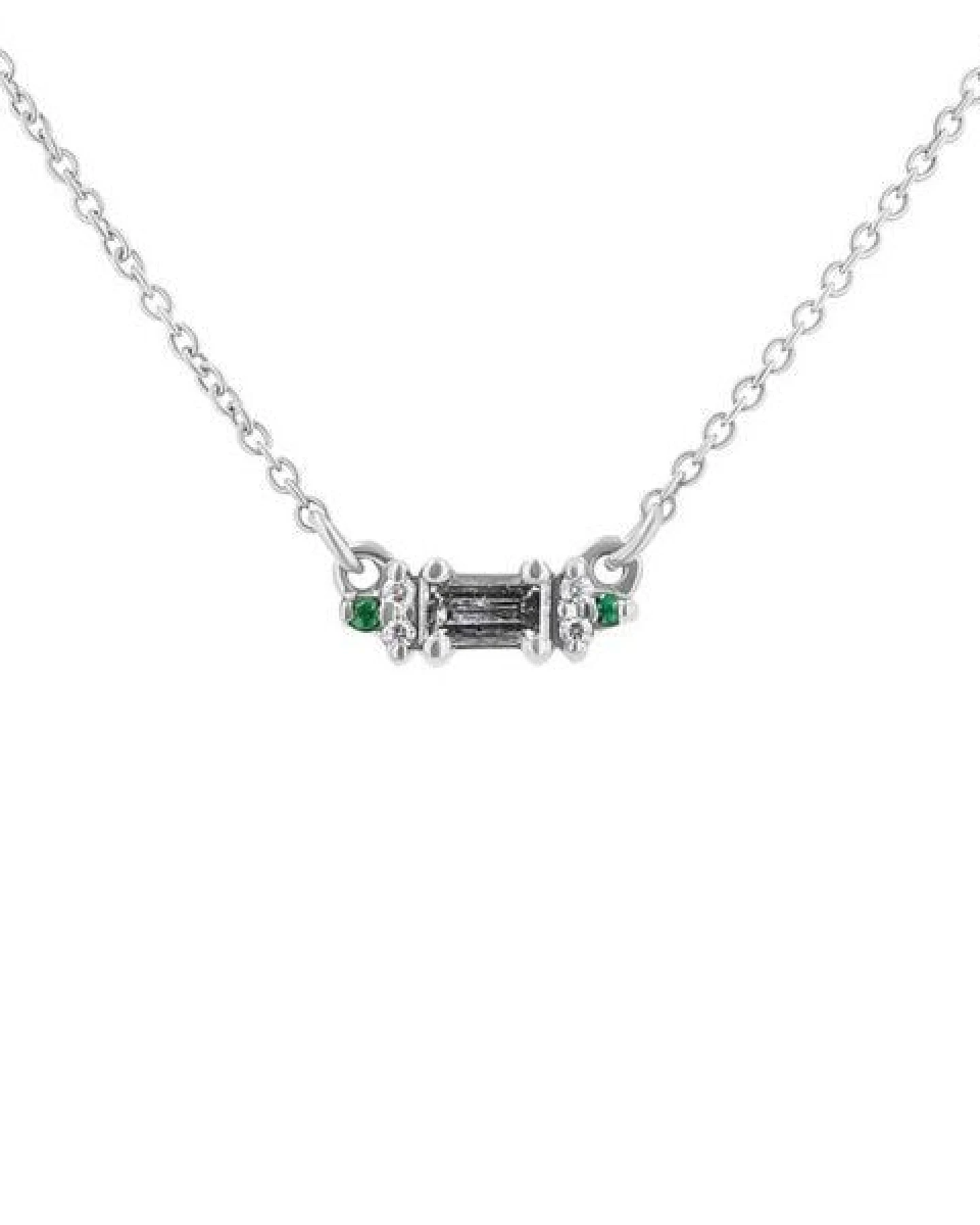Eppi Kette mit Salt and Pepper Diamant, Smaragden und Moissaniten Matilda – Ansicht 3