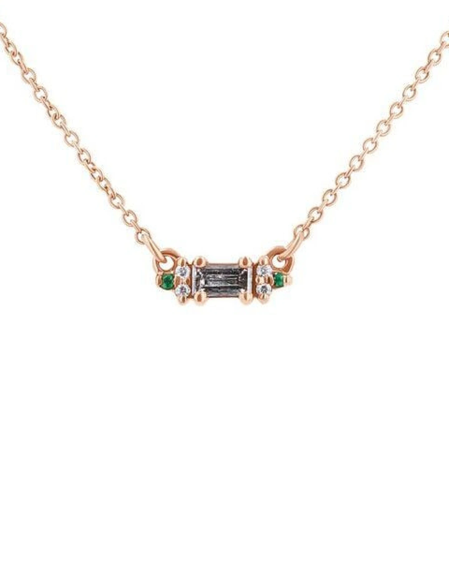 Eppi Kette mit Salt and Pepper Diamant, Smaragden und Moissaniten Matilda – Ansicht 4