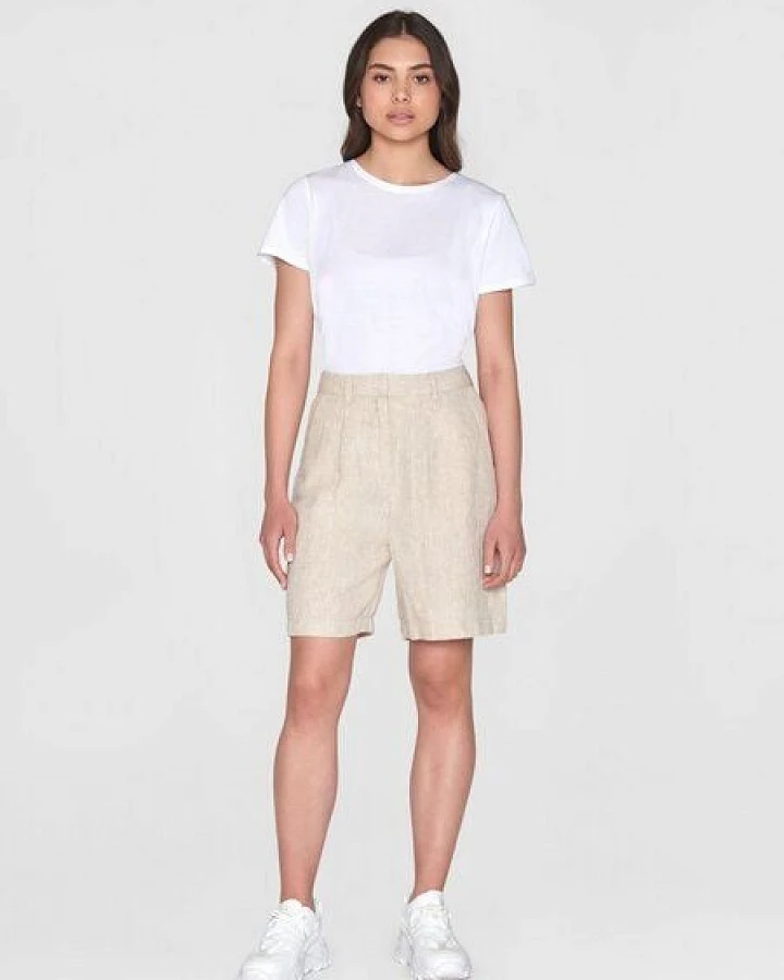 KnowledgeCotton Apparel Shorts - POSEY Wide Shorts - aus Bio Leinen