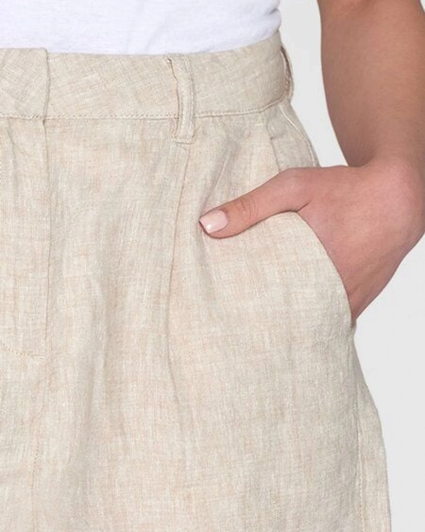 KnowledgeCotton Apparel Shorts - POSEY Wide Shorts - aus Bio Leinen – Ansicht 4