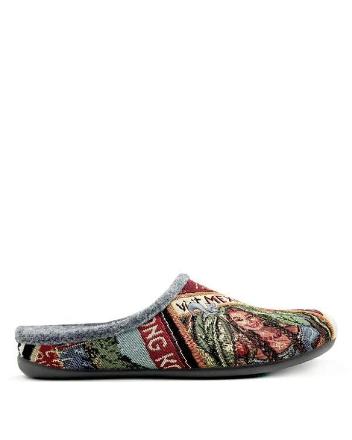 Veganer "thies ® Eco World Travel Slipper" aus gewebtem Textil