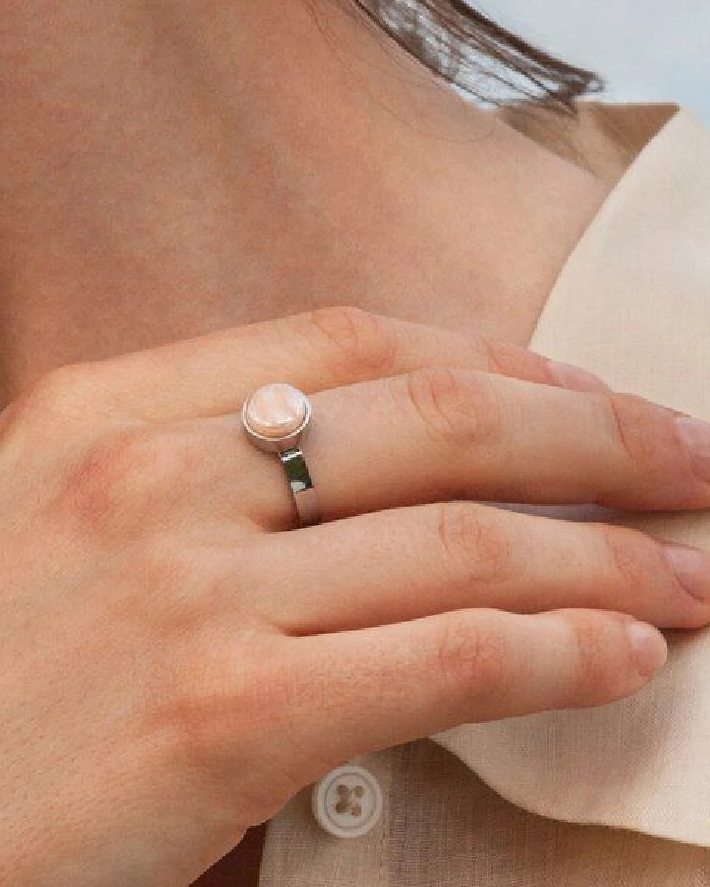 ALEXASCHA Größenverstellbarer Ring mit Stein – Ansicht 3