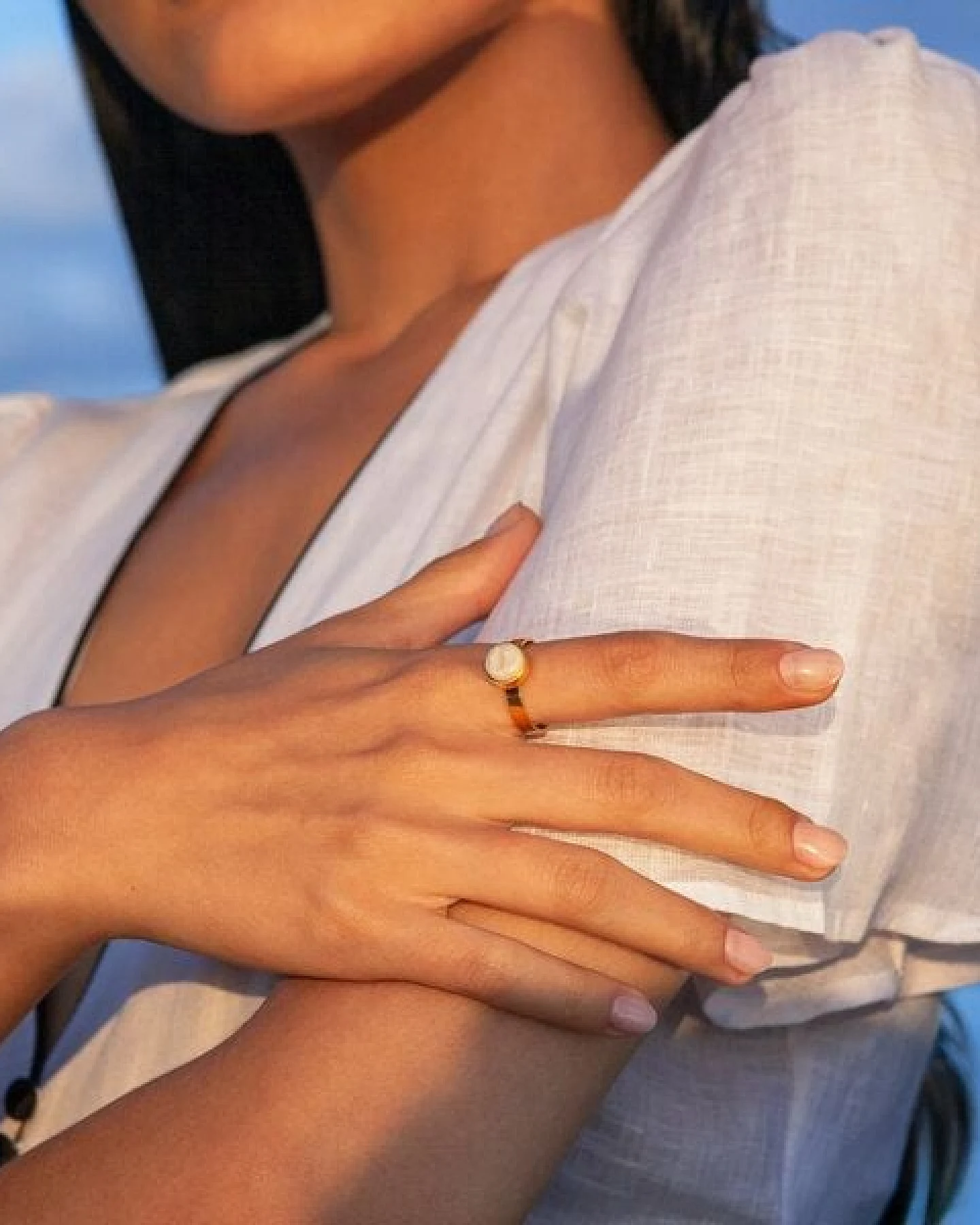 ALEXASCHA Größenverstellbarer Ring mit Stein – Ansicht 3