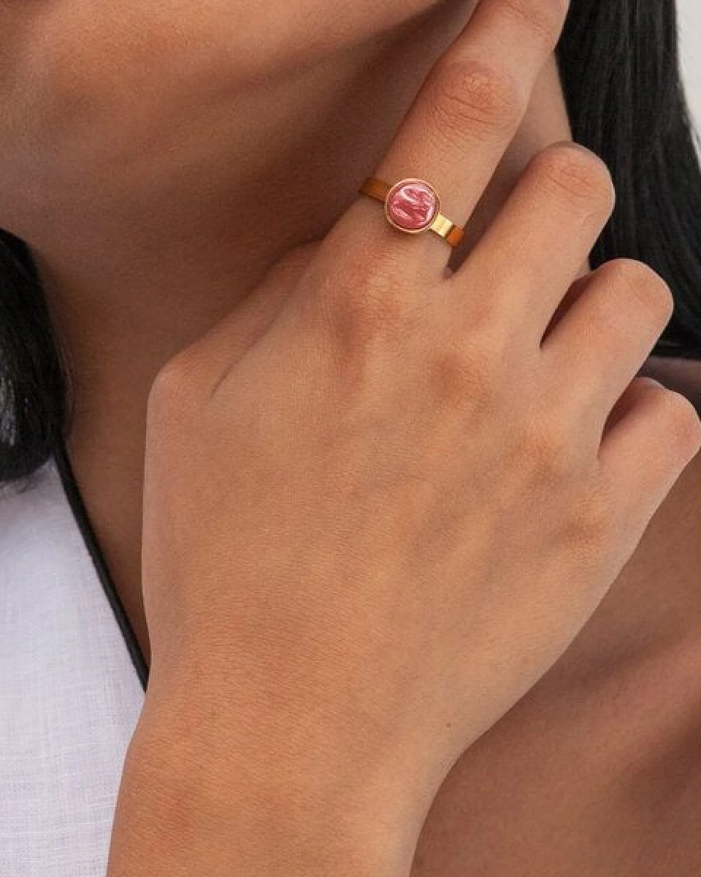 ALEXASCHA Größenverstellbarer Ring mit Stein – Ansicht 3