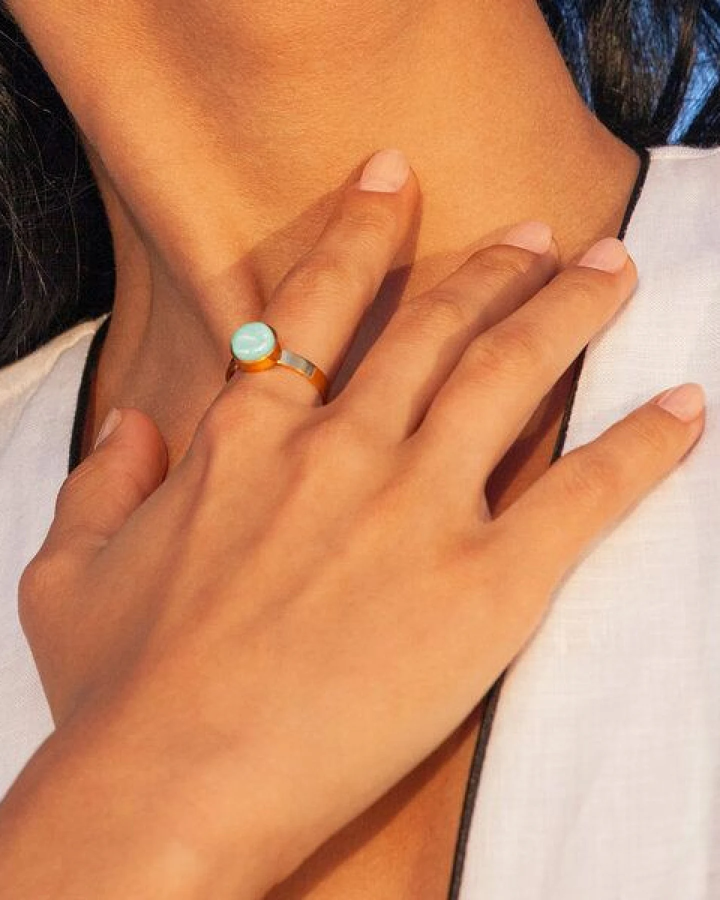 ALEXASCHA Größenverstellbarer Ring mit Stein – Ansicht 3