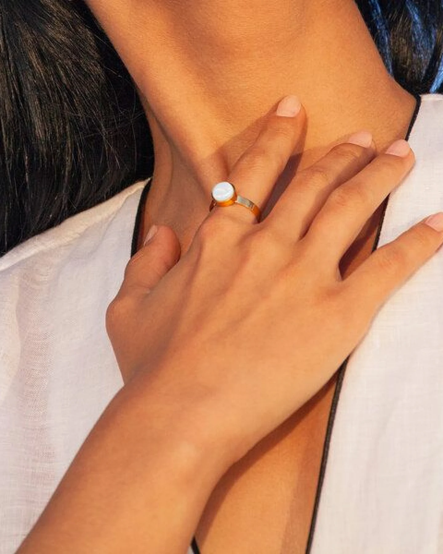 ALEXASCHA Größenverstellbarer Ring mit Stein – Ansicht 2