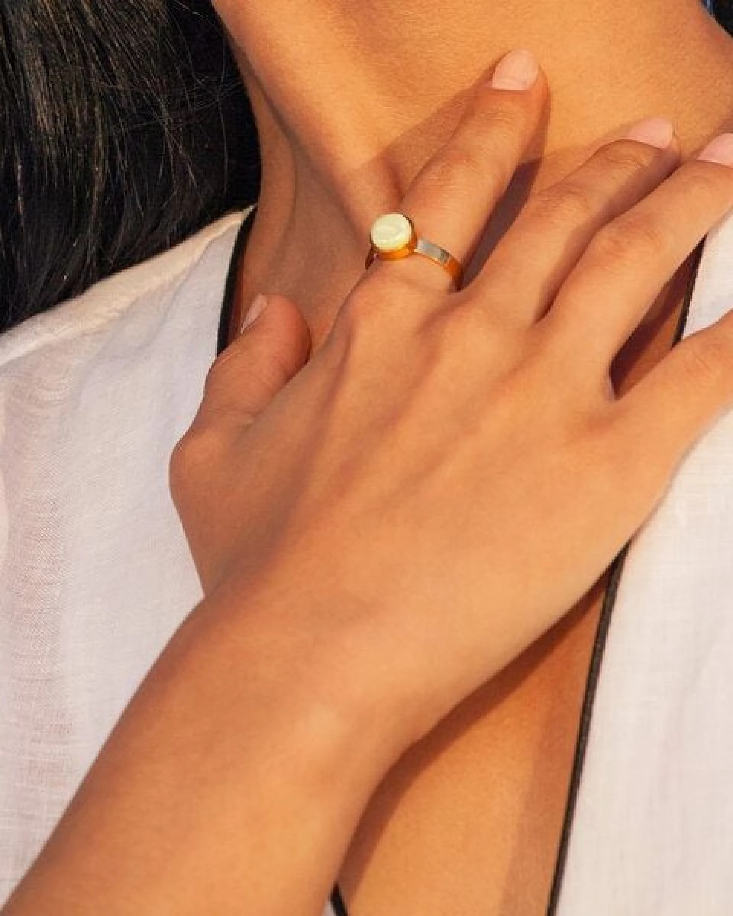 ALEXASCHA Größenverstellbarer Ring mit Stein – Ansicht 3