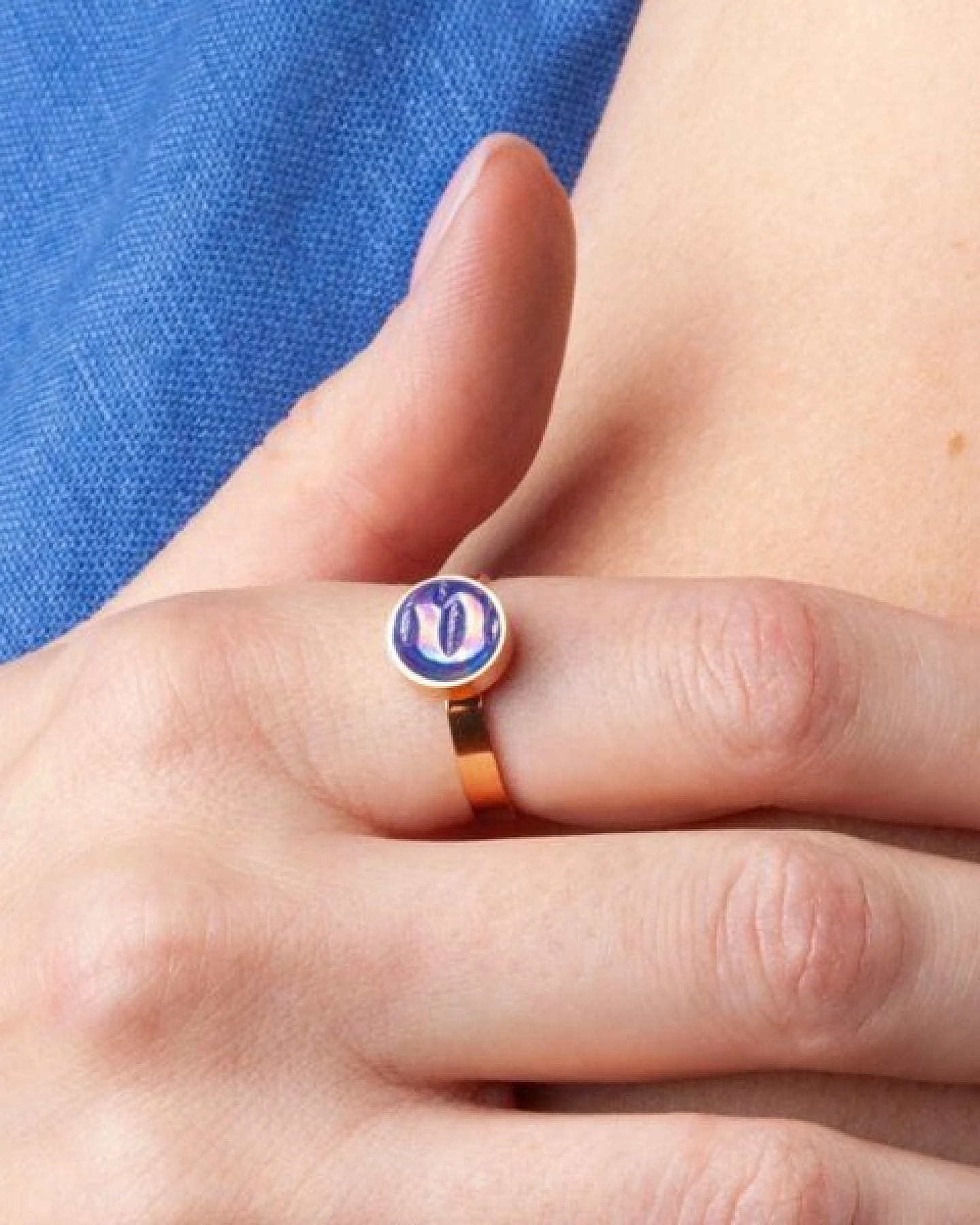 ALEXASCHA Größenverstellbarer Ring mit Stein – Ansicht 3