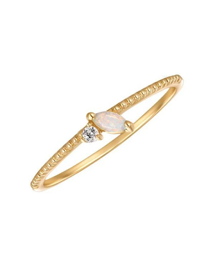Eppi Goldener Ring mit Opal und Saphir Mariana