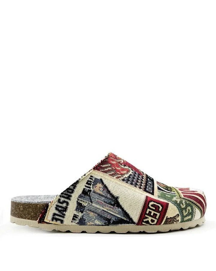 Veganer "thies ® Eco World Travel Clog" aus gewebtem Textil