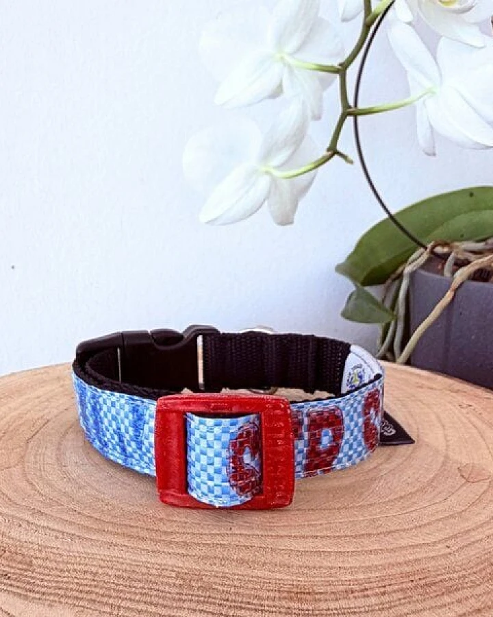 GOOPSI Hunde Halsband Upcycling aus Reissack, Halsband handgefertigt & Fairtrade