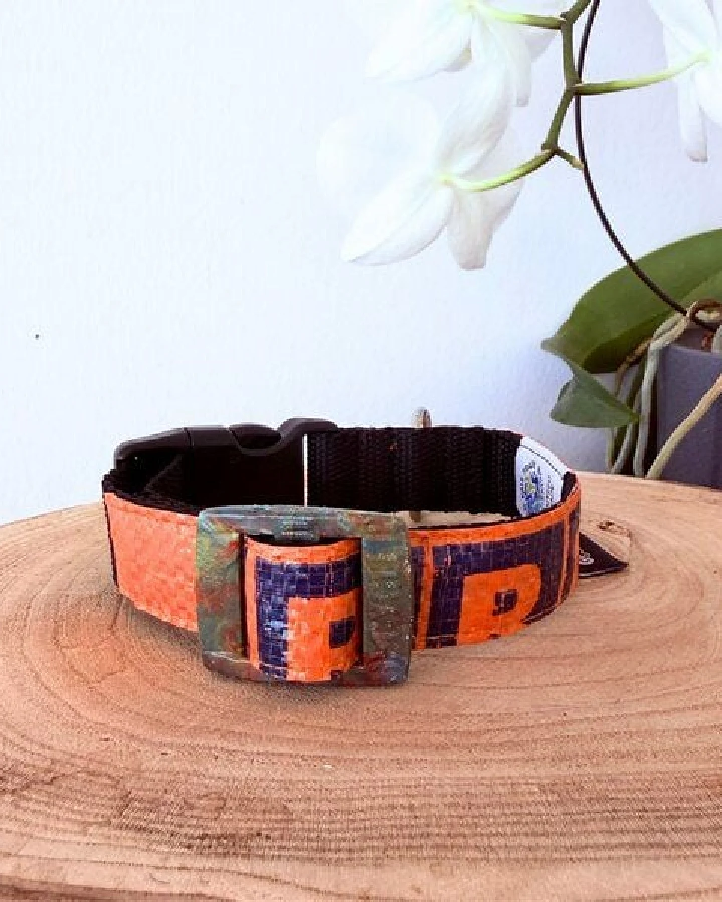 GOOPSI Hunde Halsband Upcycling aus Reissack, Halsband handgefertigt & Fairtrade – Ansicht 2