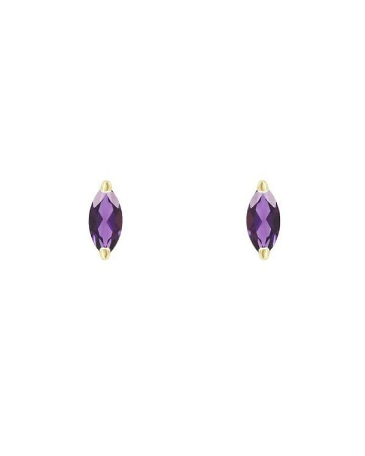 Eppi Minimalistische silberne Ohrringe mit Amethysten Andine