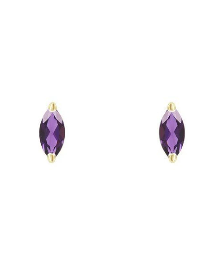 Eppi Minimalistische silberne Ohrringe mit Amethysten Andine