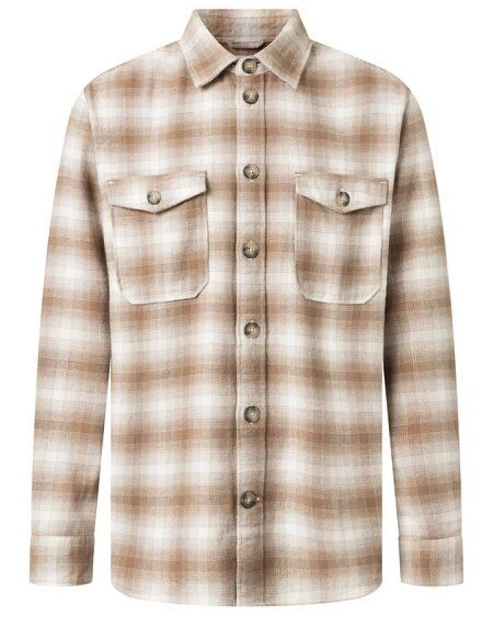 KnowledgeCotton Apparel Herren Overshirt - FLANNEL LOOSE FIT CHECKERED SHIRT - GOTS