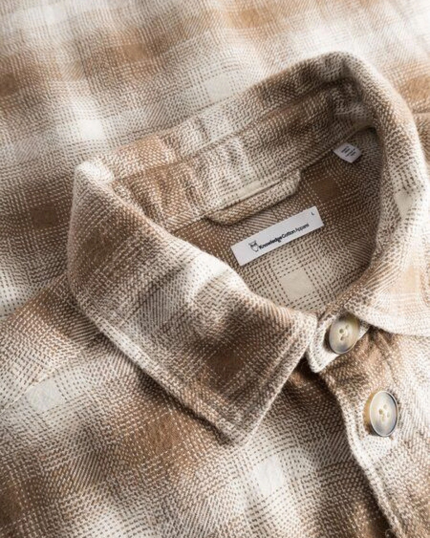 KnowledgeCotton Apparel Herren Overshirt - FLANNEL LOOSE FIT CHECKERED SHIRT - GOTS – Ansicht 3
