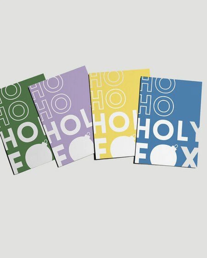 VEROIKON Weihnachts-Postkarten-Set Holy Fox in verschiedenen Farbvarianten