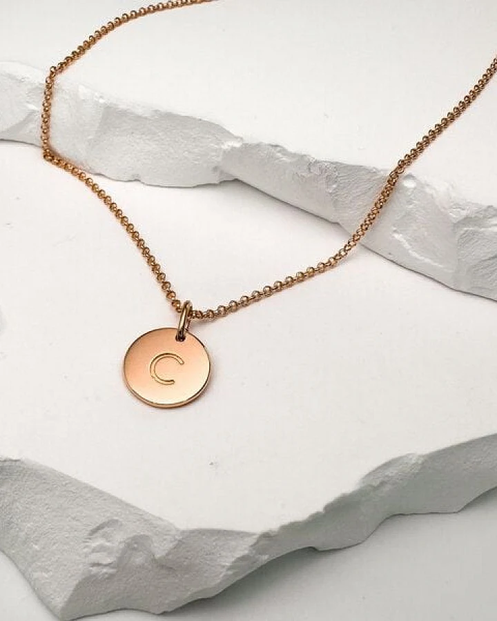 MOANINA Kette Buchstabe Initialen Roségold - 925 Silber/18k Gold Vermeil - 3 Längen