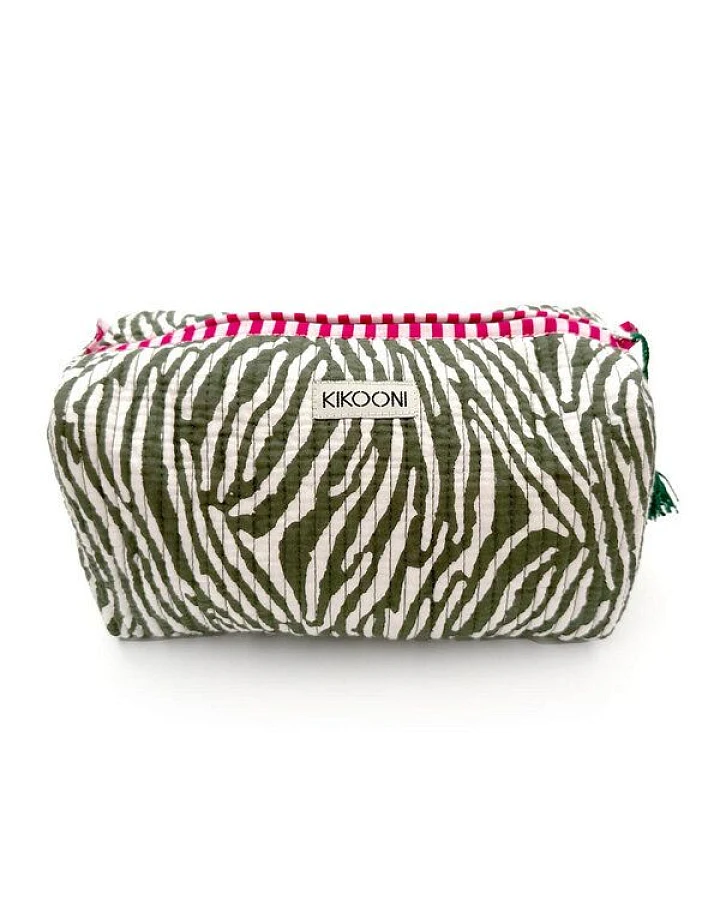 KIKOONI handgefertigte Kosmetiktasche "Desert Zebra"