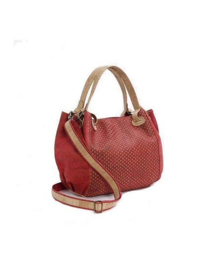Kork-Deko Einzigartige Kork-Handtasche in auffälligem Rot mit einmaligem Muster