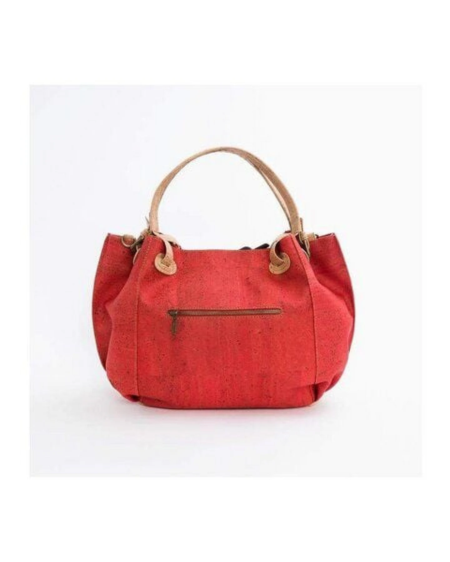 Kork-Deko Einzigartige Kork-Handtasche in auffälligem Rot mit einmaligem Muster – Ansicht 4