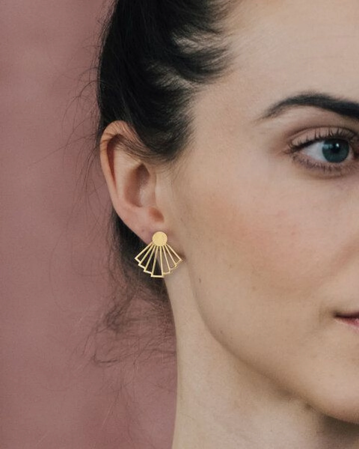 lille mus Ohrstecker 'Fächer' 3-in-1 925 Silber / vergoldet – Ansicht 2