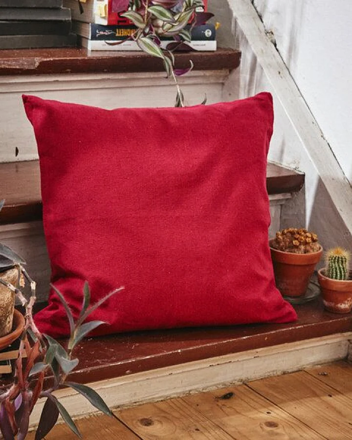 HängemattenGlück Kissenbezug aus reiner Bio Baumwolle 60x60cm Rot- / Gelbtöne