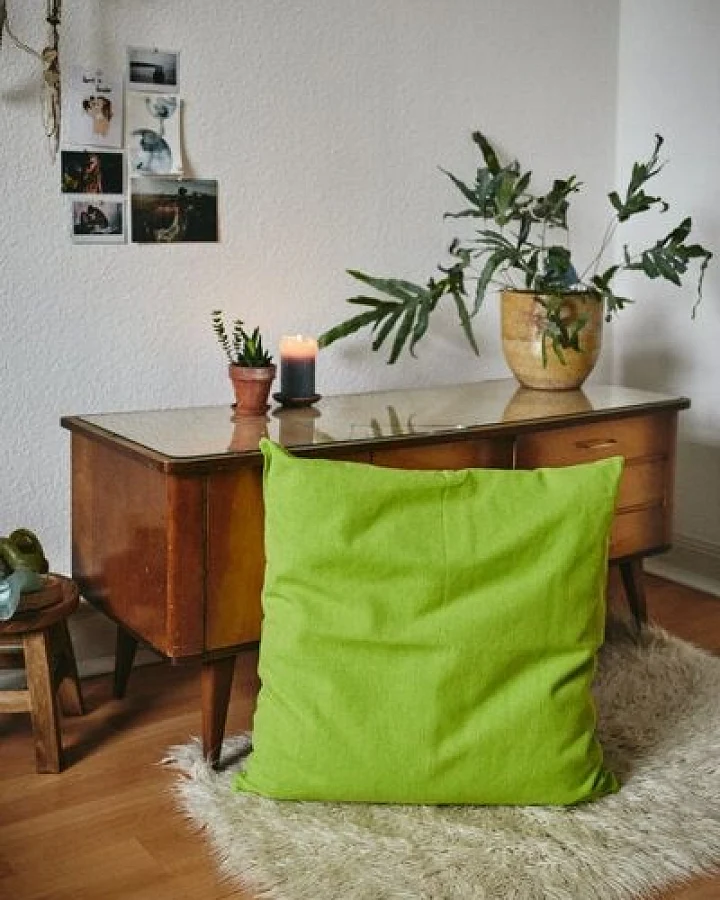 HängemattenGlück Kissenbezug aus reiner Bio Baumwolle 60x60cm Grüntöne