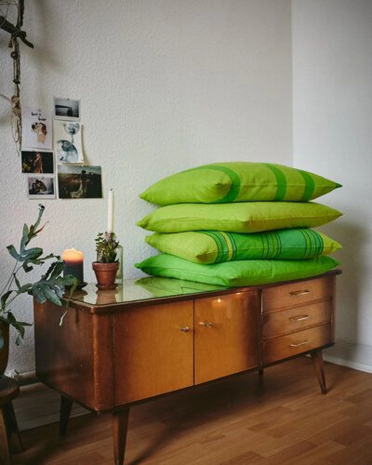 HängemattenGlück Kissenbezug aus reiner Bio Baumwolle 60x60cm Grüntöne – Ansicht 3
