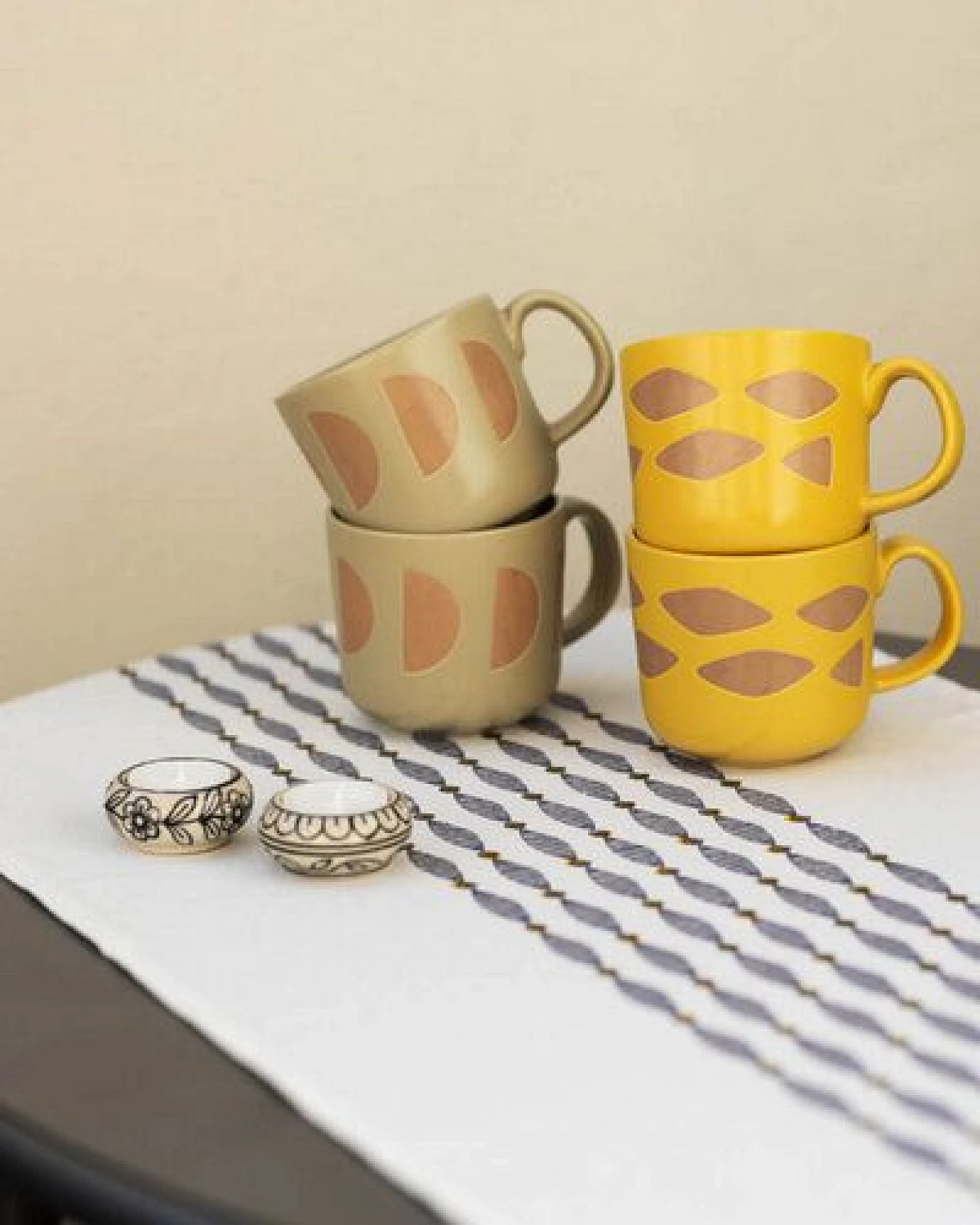 TRANQUILLO Tasse Art Deco aus Steinzeug 4 Varianten 400 ml – Ansicht 4