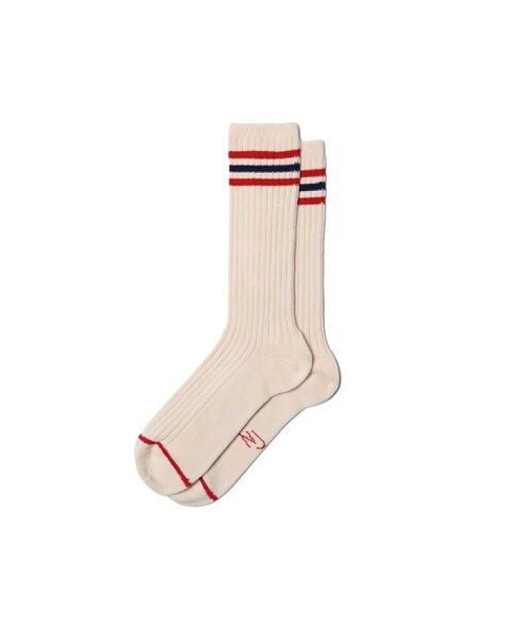 Nudie Jeans Damen Socken WOMEN TENNIS SOCKS - Offwhite-Red-Navy