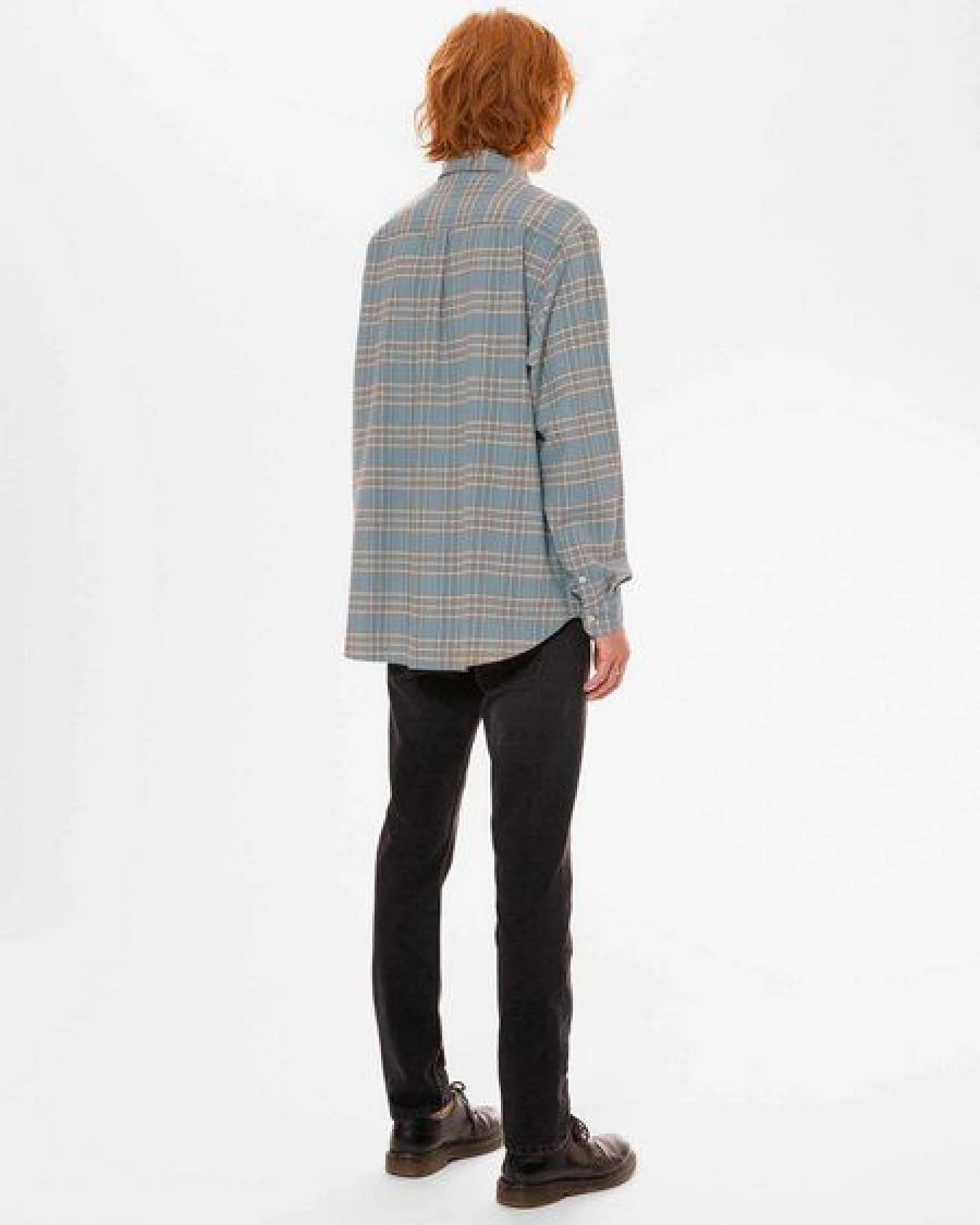 Nudie Jeans Hemd Filip Basket Prairie - Light Blue – Ansicht 3