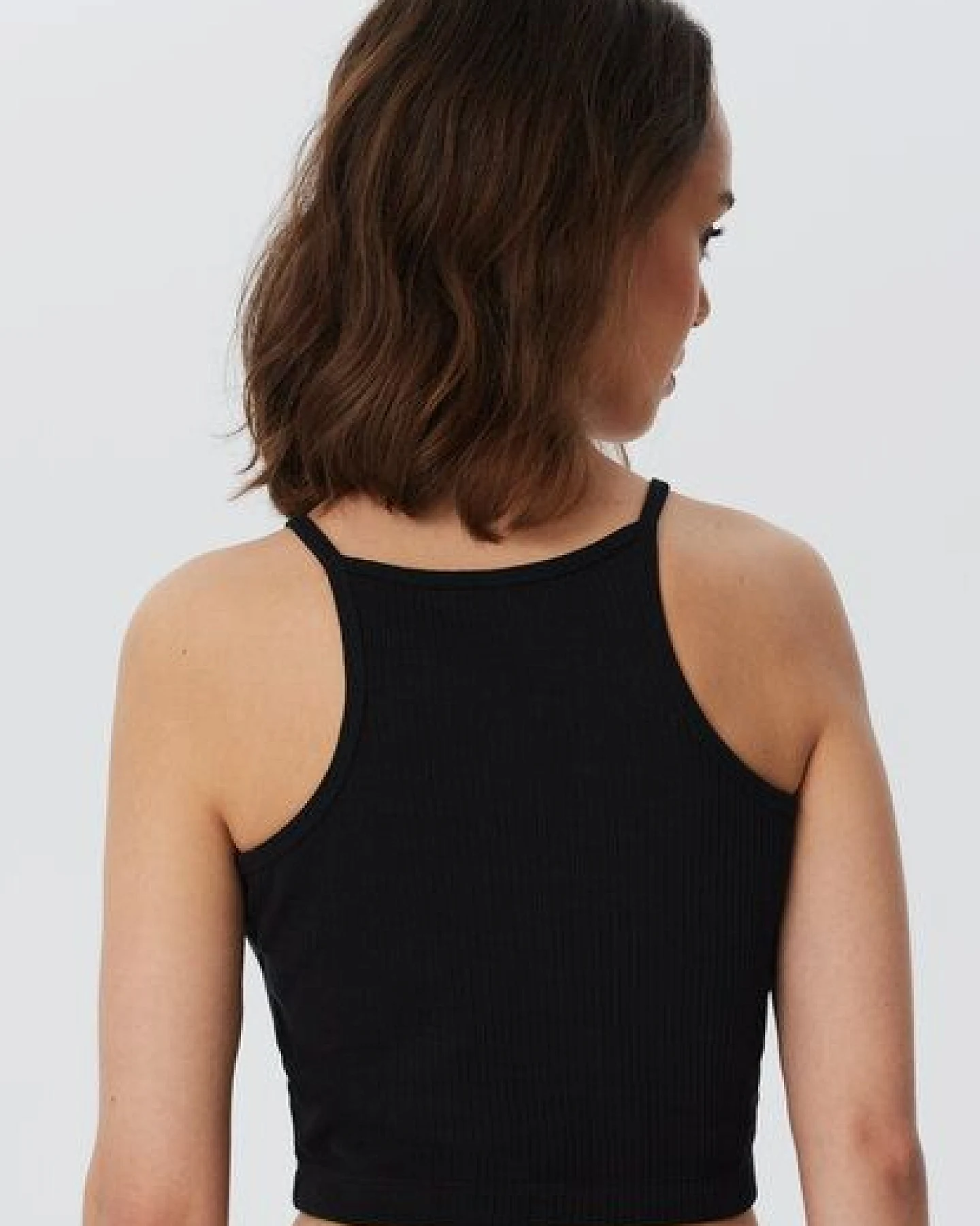 Leela Cotton Nachhaltiges Damen Ripp Crop Top – 100% Bio-Baumwolle, Spaghettitop locker, umweltfreundlich, Crop Sports T-Shirt, Tanktop – Ansicht 2