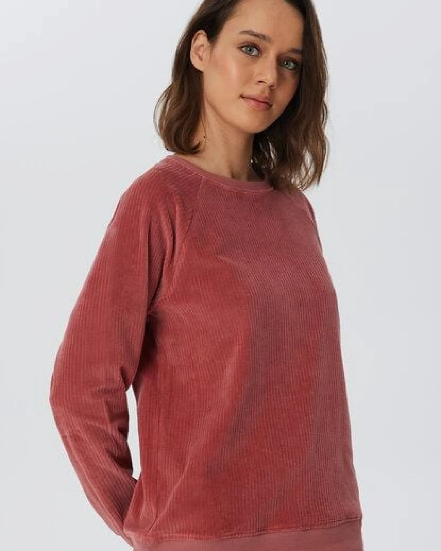 Leela Cotton Damen Cord-Sweatshirt aus 100% kba-Baumwolle - Feiner Nicky Cordstoff 1278 – Ansicht 4