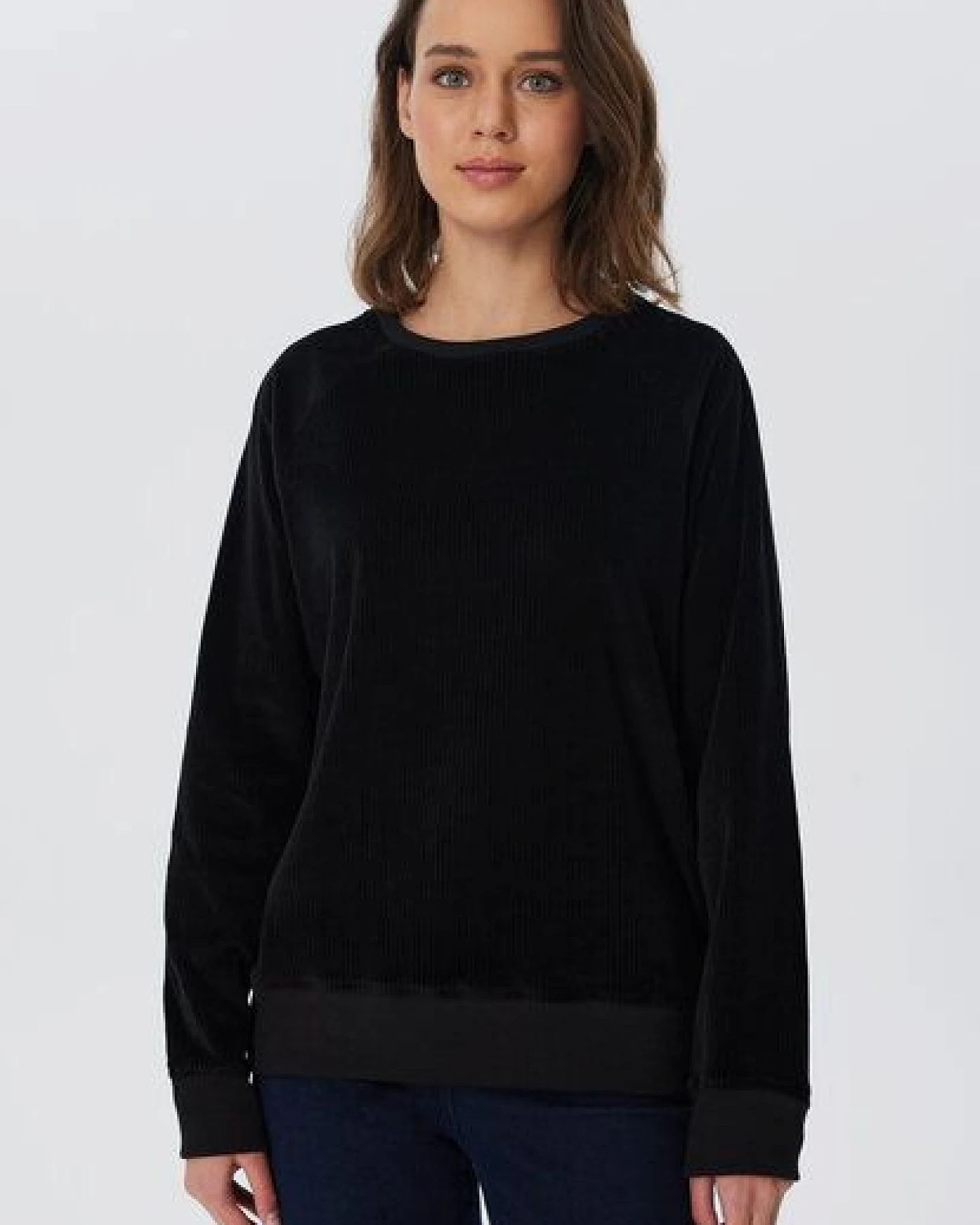 Leela Cotton Damen Cord-Sweatshirt aus 100% kba-Baumwolle - Feiner Nicky Cordstoff 1278 – Ansicht 2
