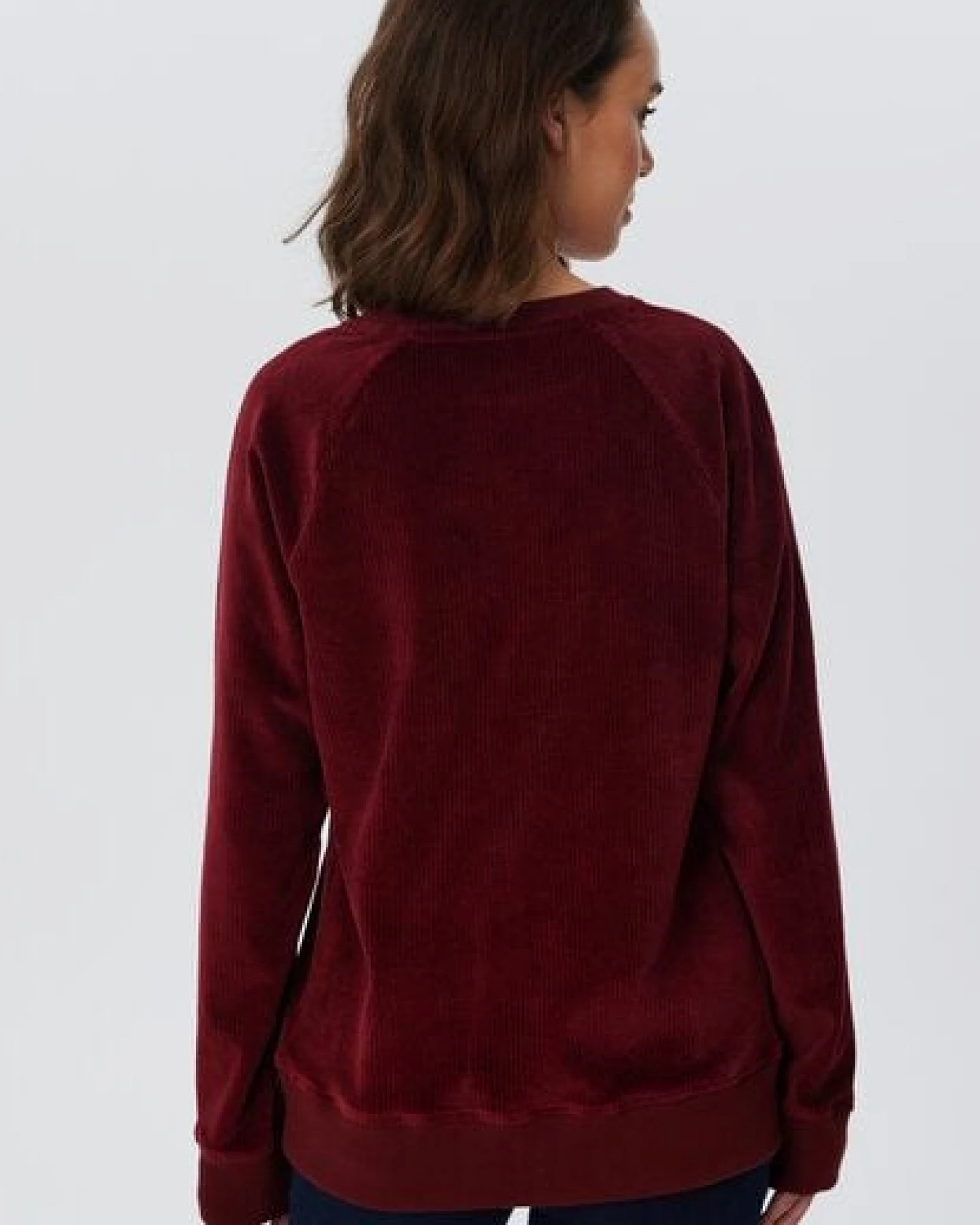 Leela Cotton Damen Cord-Sweatshirt aus 100% kba-Baumwolle - Feiner Nicky Cordstoff 1278 – Ansicht 3