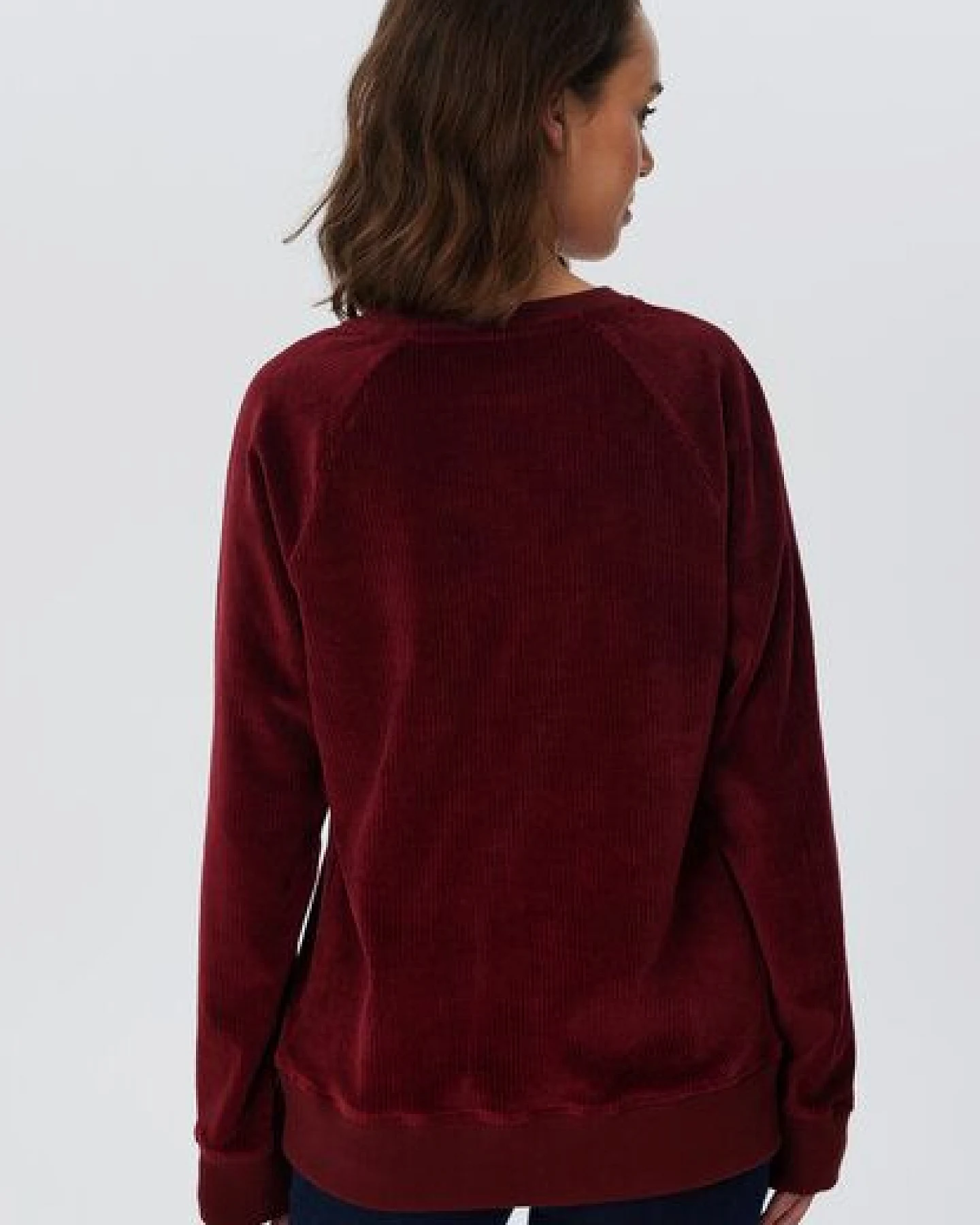 Leela Cotton Damen Cord-Sweatshirt aus 100% kba-Baumwolle - Feiner Nicky Cordstoff 1278 – Ansicht 3