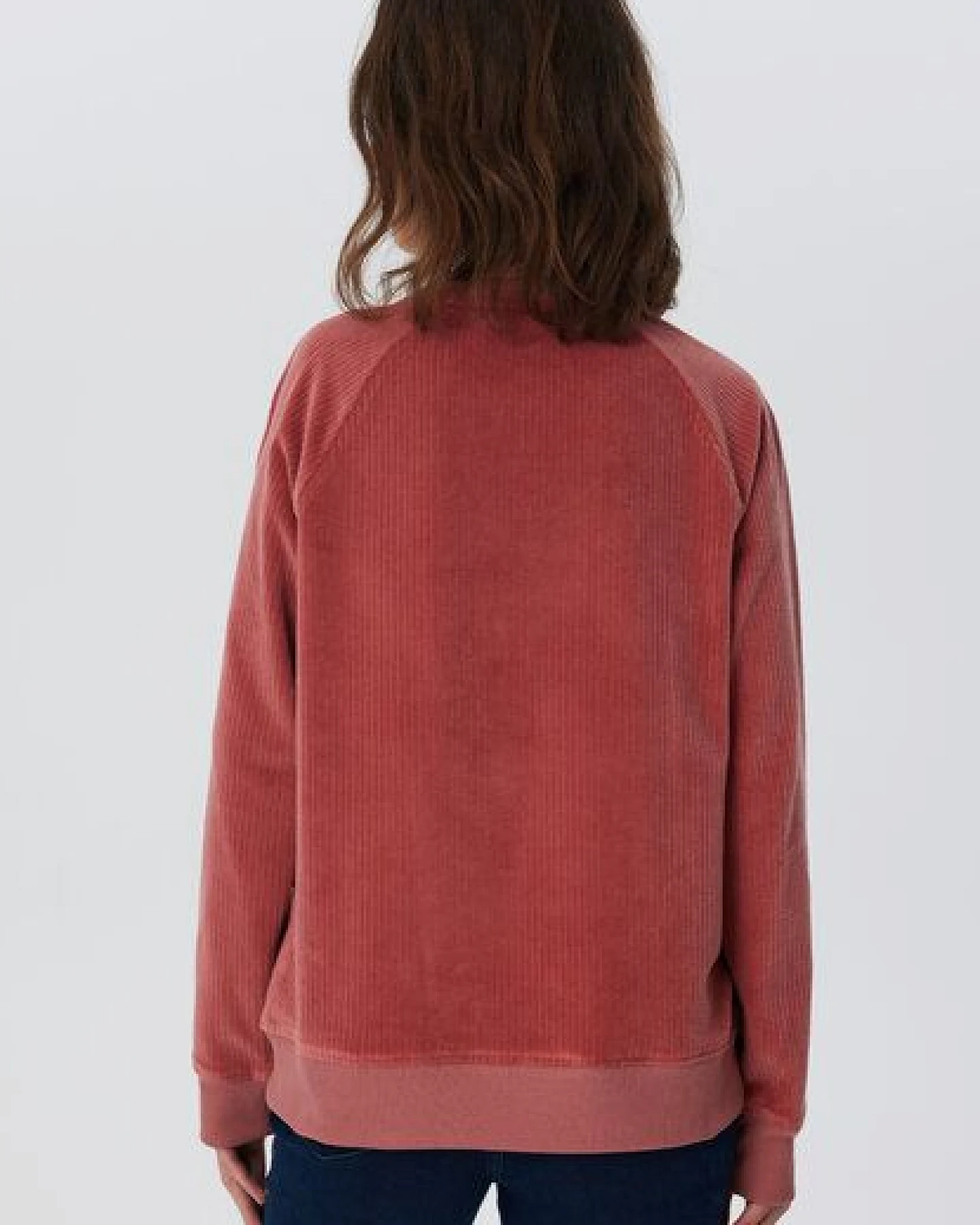 Leela Cotton Damen Cord-Sweatshirt aus 100% kba-Baumwolle - Feiner Nicky Cordstoff 1278 – Ansicht 3