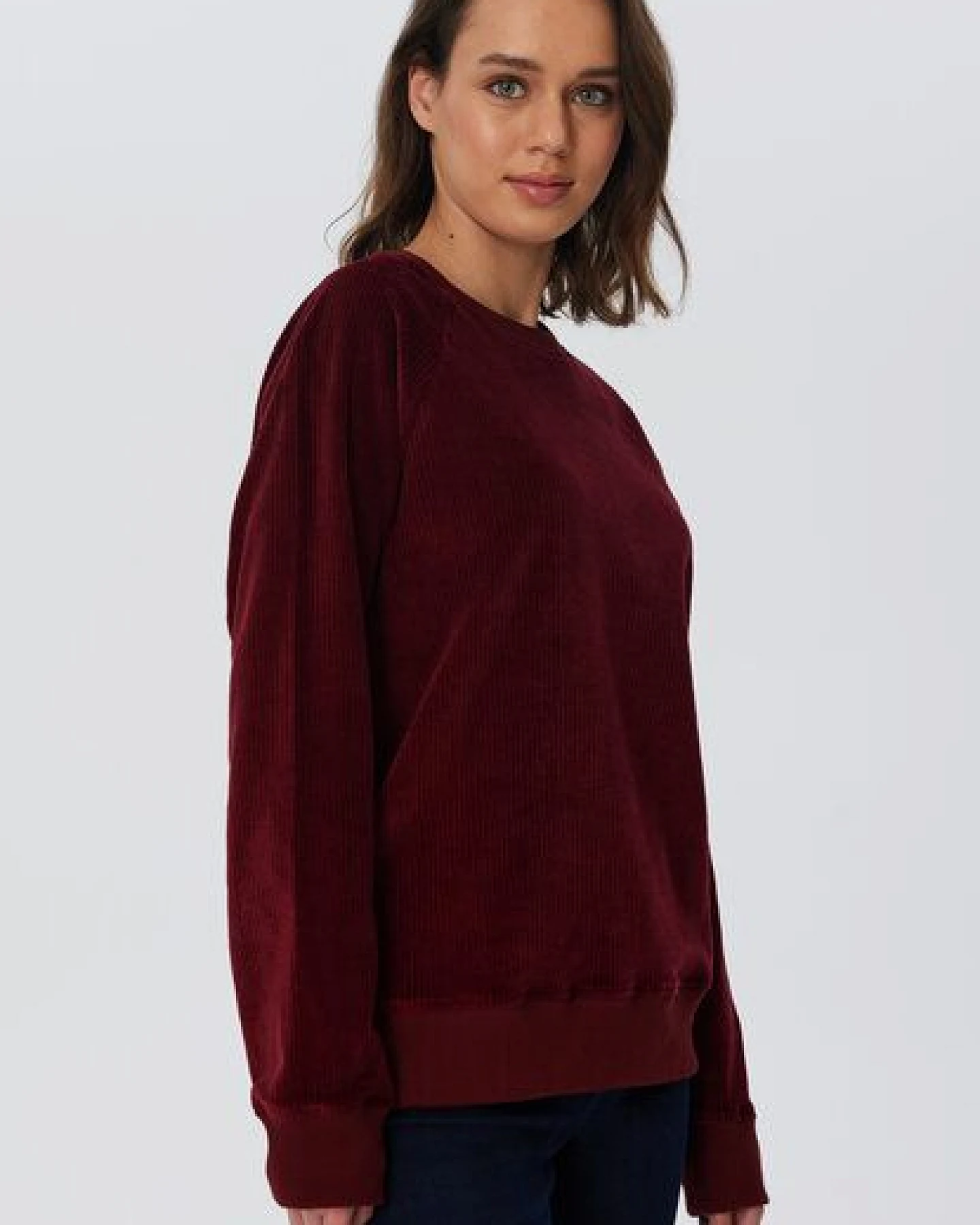 Leela Cotton Damen Cord-Sweatshirt aus 100% kba-Baumwolle - Feiner Nicky Cordstoff 1278 – Ansicht 4