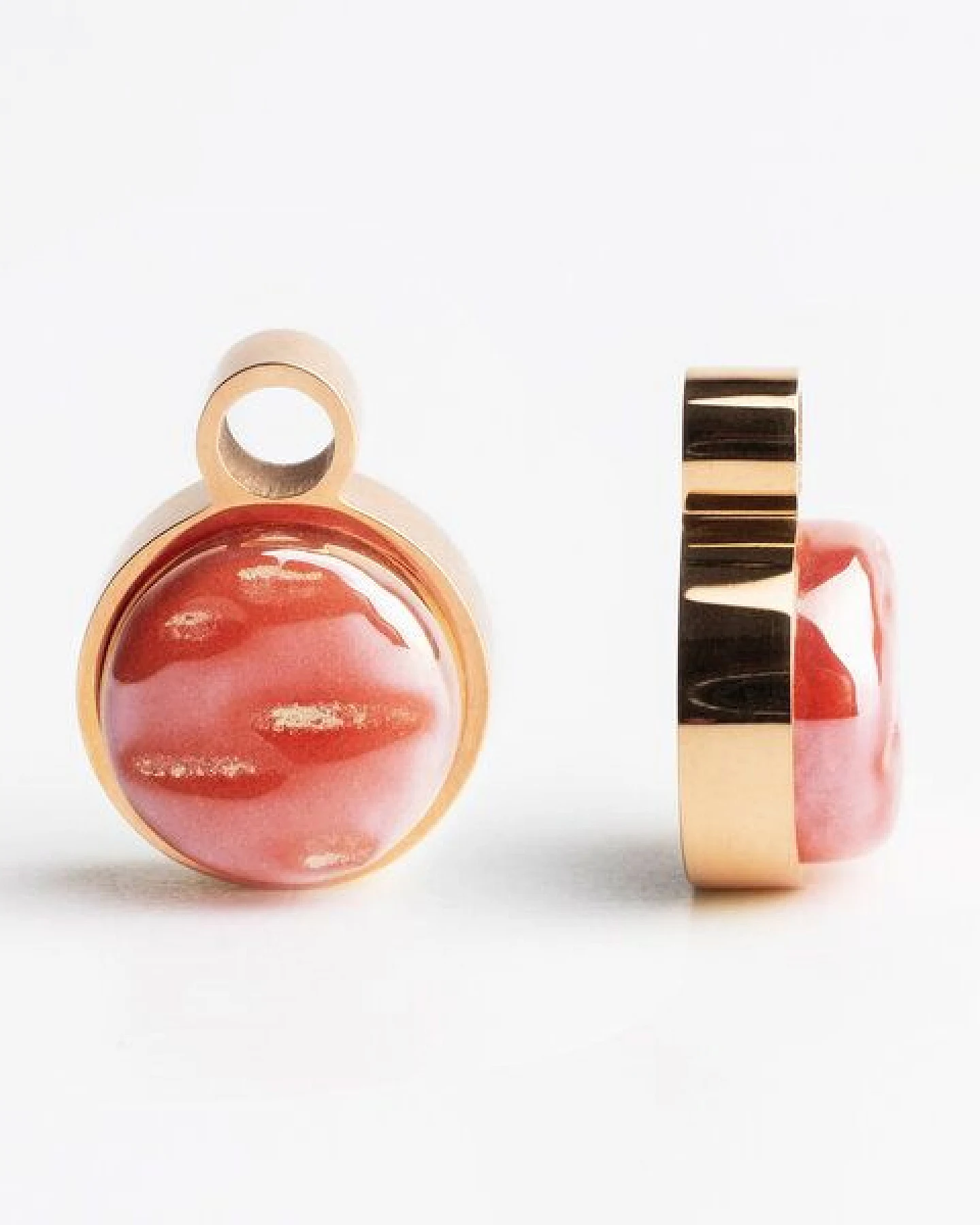 ALEXASCHA Roségold Clip Creolen mit Anhänger – Ansicht 3