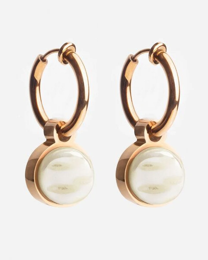 ALEXASCHA Roségold Clip Creolen mit Anhänger