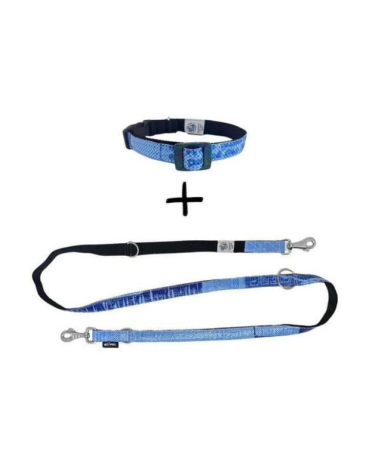 GOOPSI Hundeleine LANKA mit Halsband Gr. L (37-51cm) im Set - Blau