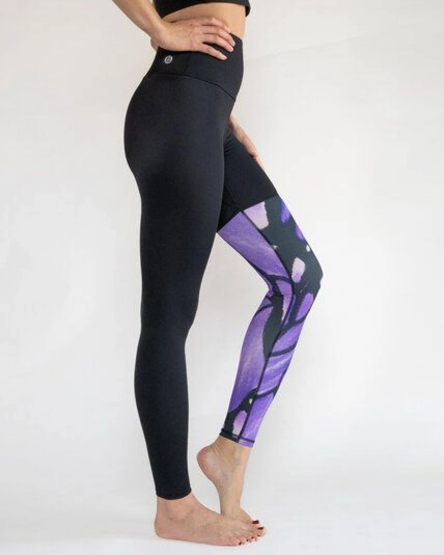 Arctic Flamingo Blickdichte Yoga Leggings, High Waist Damen Yoga Hose aus ECONYL® regeneriertem Nylon – Ansicht 2