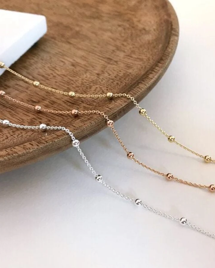 MOANINA Schmuck-Set Bella - Kette & Armband - 925 Silber/18k Gold Vermeil