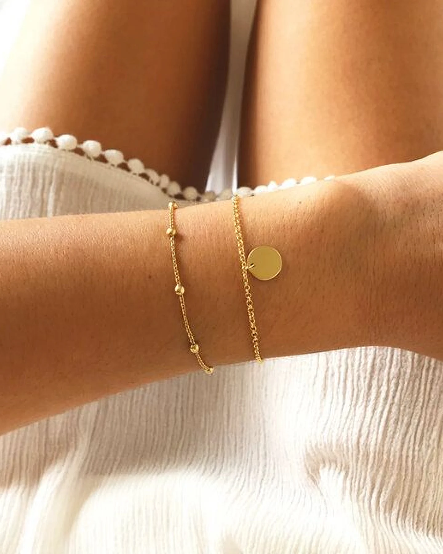 MOANINA Schmuck-Set Bella - Kette & Armband - 925 Silber/18k Gold Vermeil – Ansicht 2