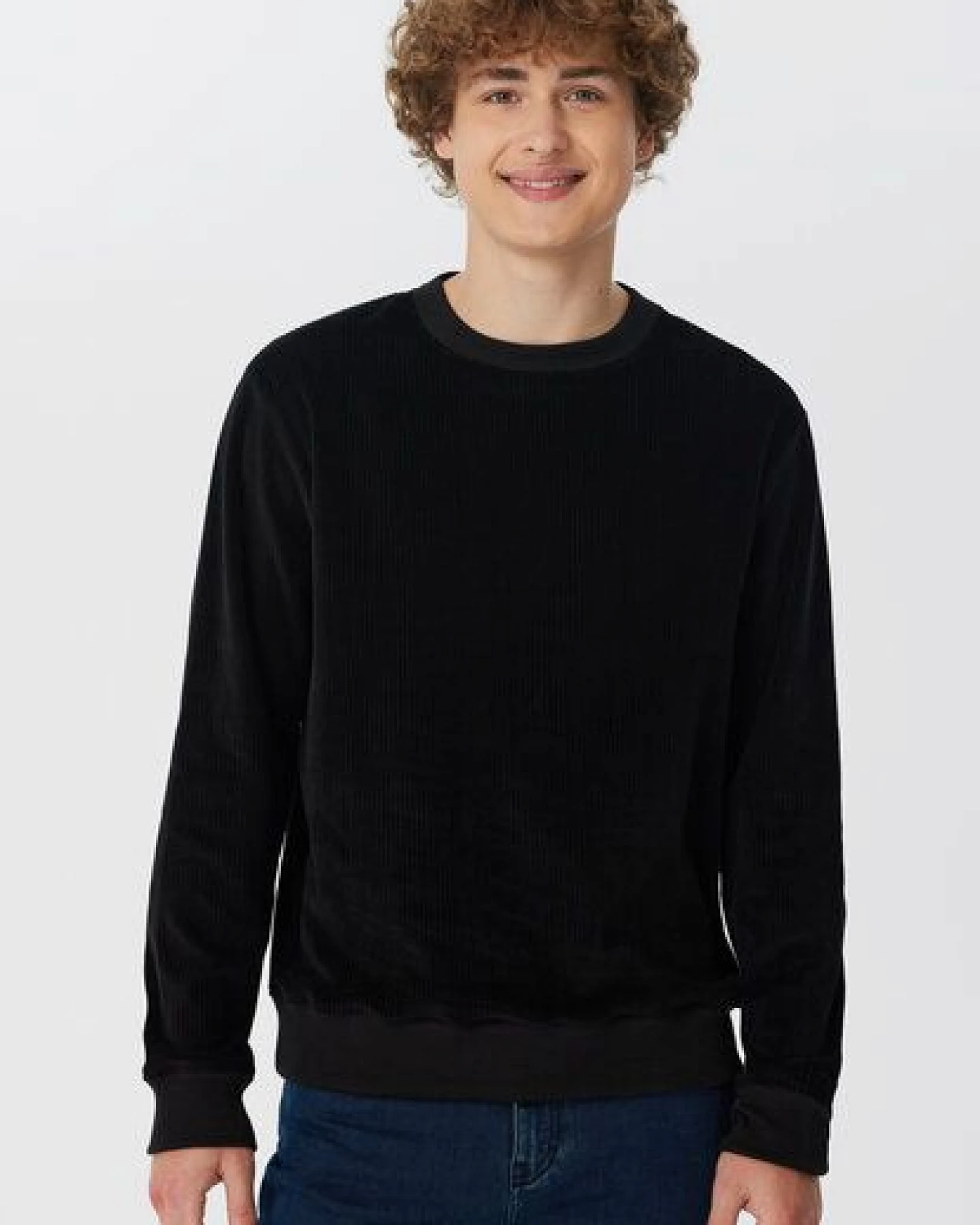 Leela Cotton Herren Cord-Sweatshirt aus 100% kba-Baumwolle - Feiner Nicky Cordstoff 2232 – Ansicht 2