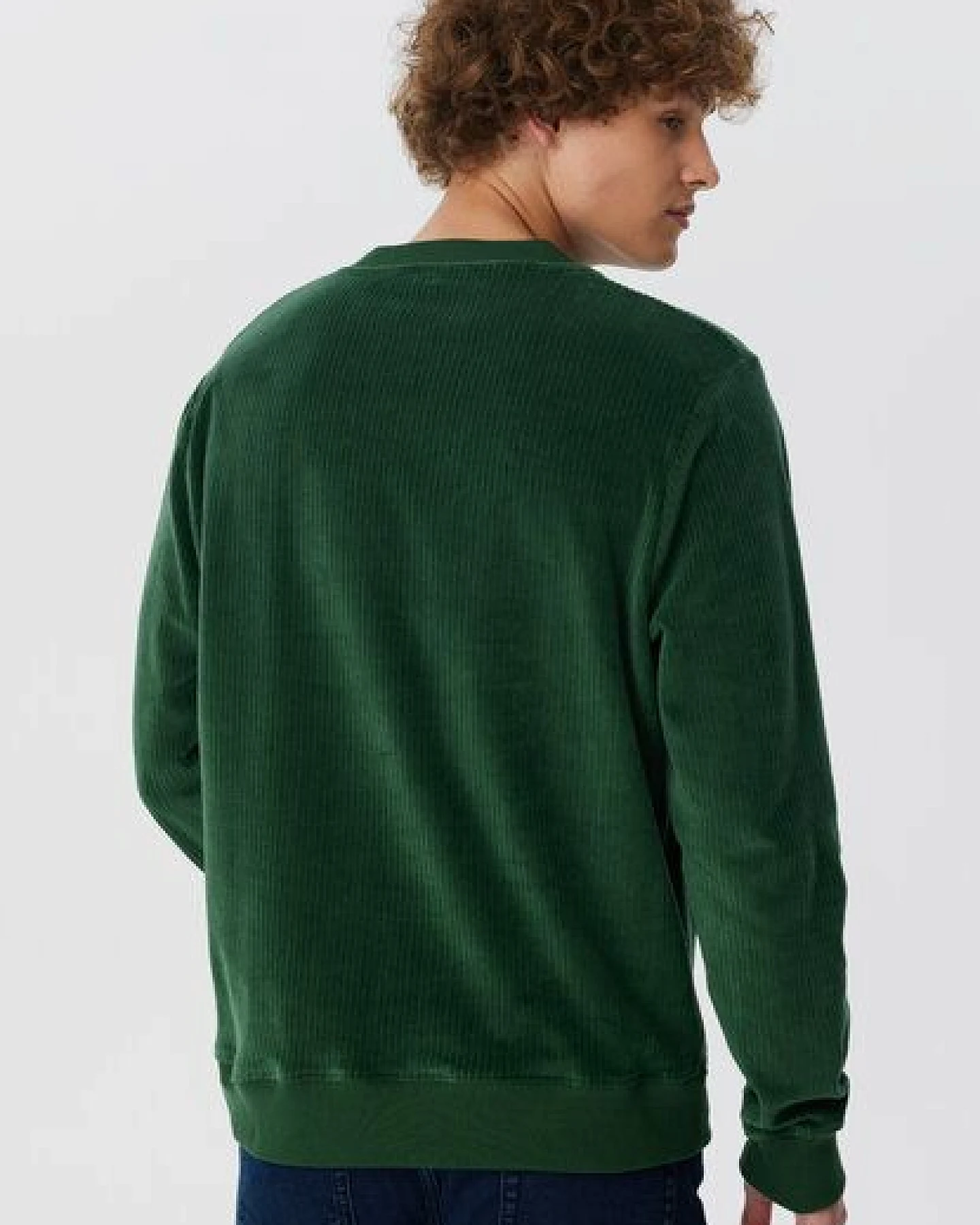 Leela Cotton Herren Cord-Sweatshirt aus 100% kba-Baumwolle - Feiner Nicky Cordstoff 2232 – Ansicht 3